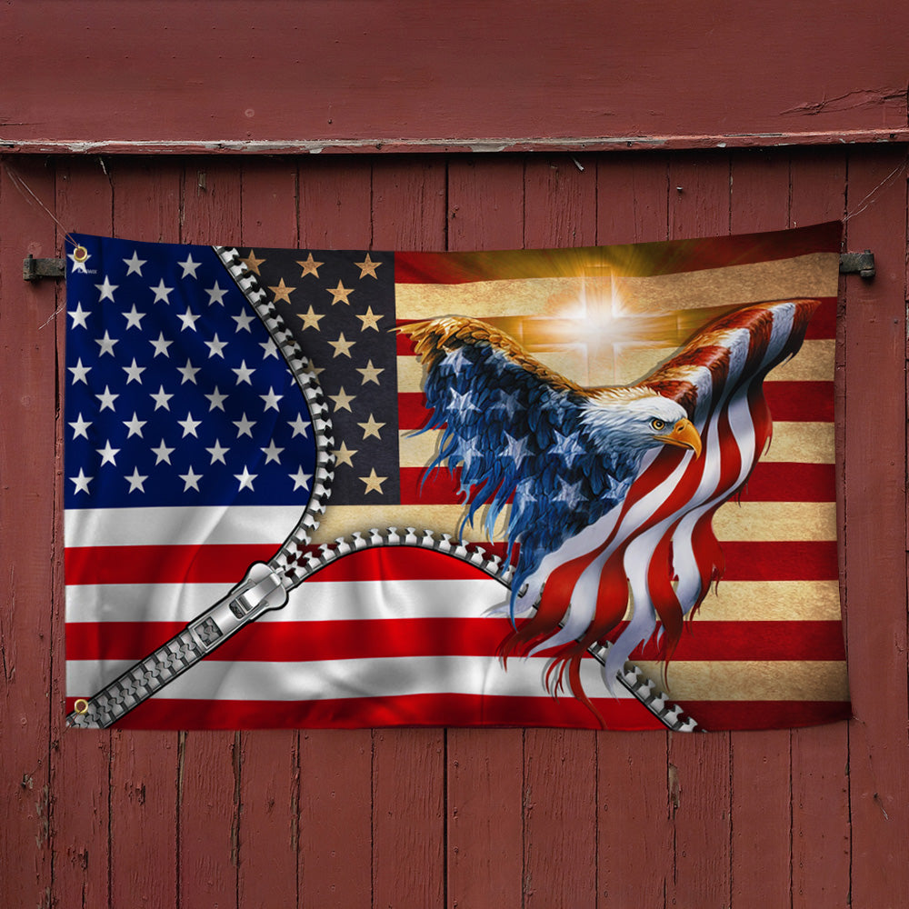 Eagle American Grommet Flag One Nation Under God BNN81GFv1