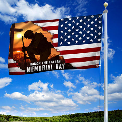 Memorial Day US Veteran Honor The Fallen Grommet Flag MLN5531TTH