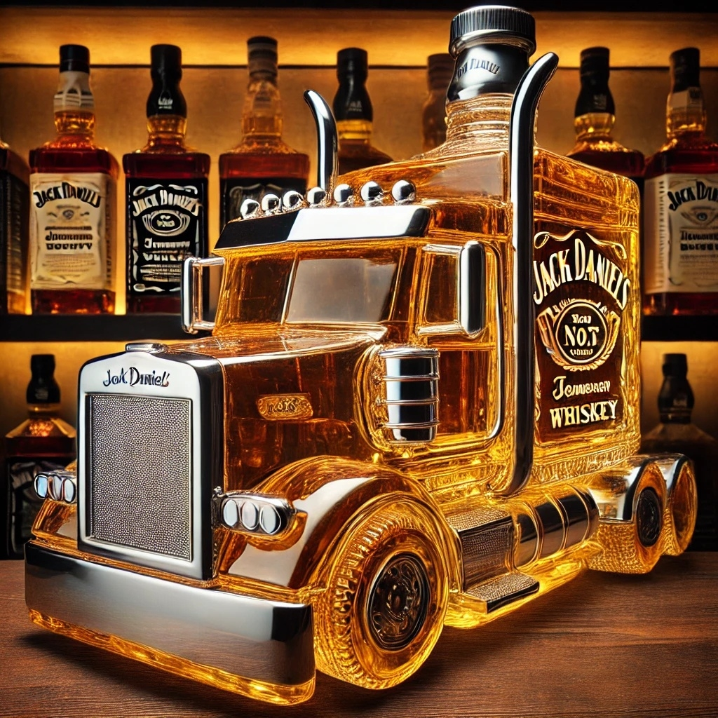 Semi Truck Whiskey Bottle