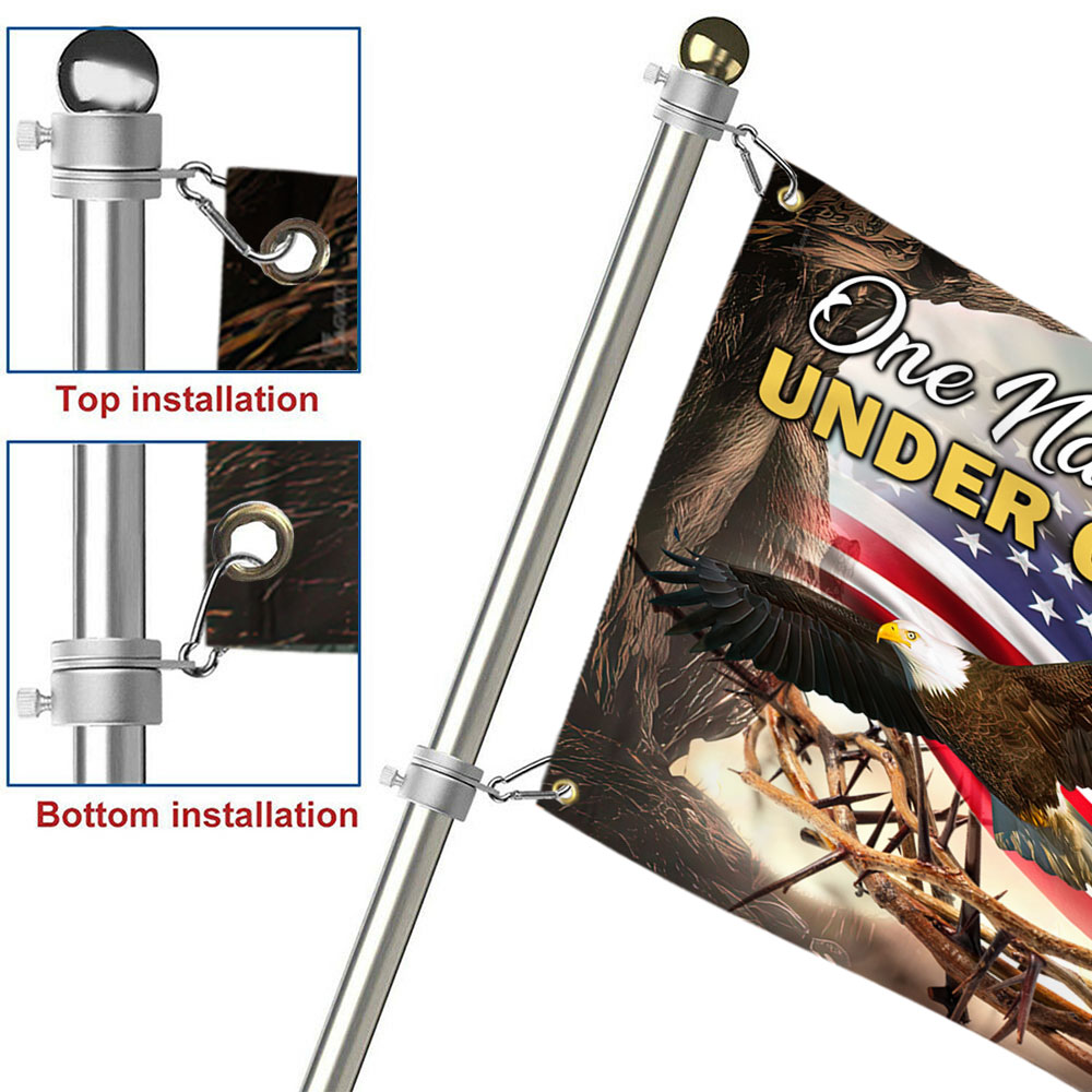 Christian Cross Grommet Flag One Nation Under God DDH2908GF