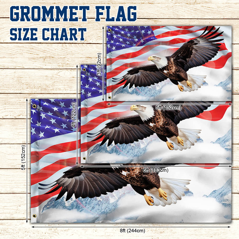 Patriotic Bald Eagle American Grommet Flag TQN1952GF