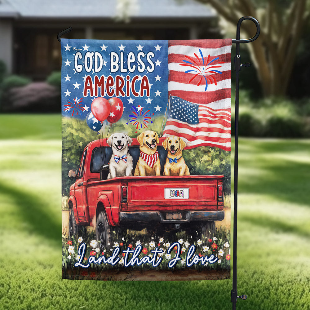 Flagwix American Flag - God Bless America Happy 4th july Independence Day Patriot Dog American Flag NNT72TTH