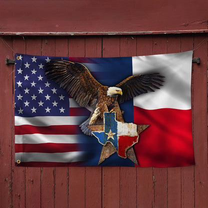 Texas Grommet Flag, Eagle Texas American Flag QNK1096GF