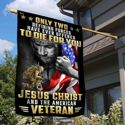 Veteran Flag Only Two Defining Forces Have Ever Offered To Die For You Jesus Christ And The American Veteran MLN3301F