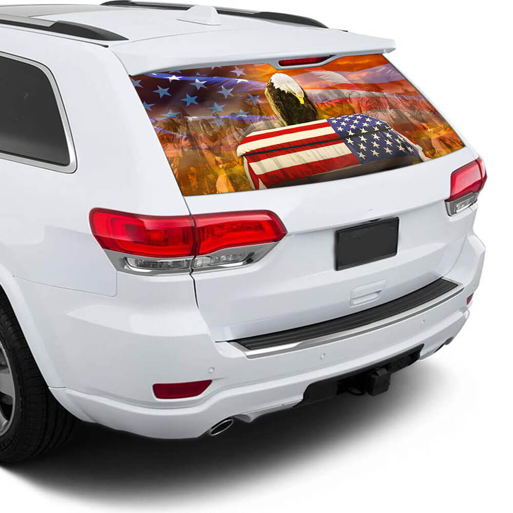 Remembrance American Eagle Honoring All Who Served Rear Window Decal TPT1588CD