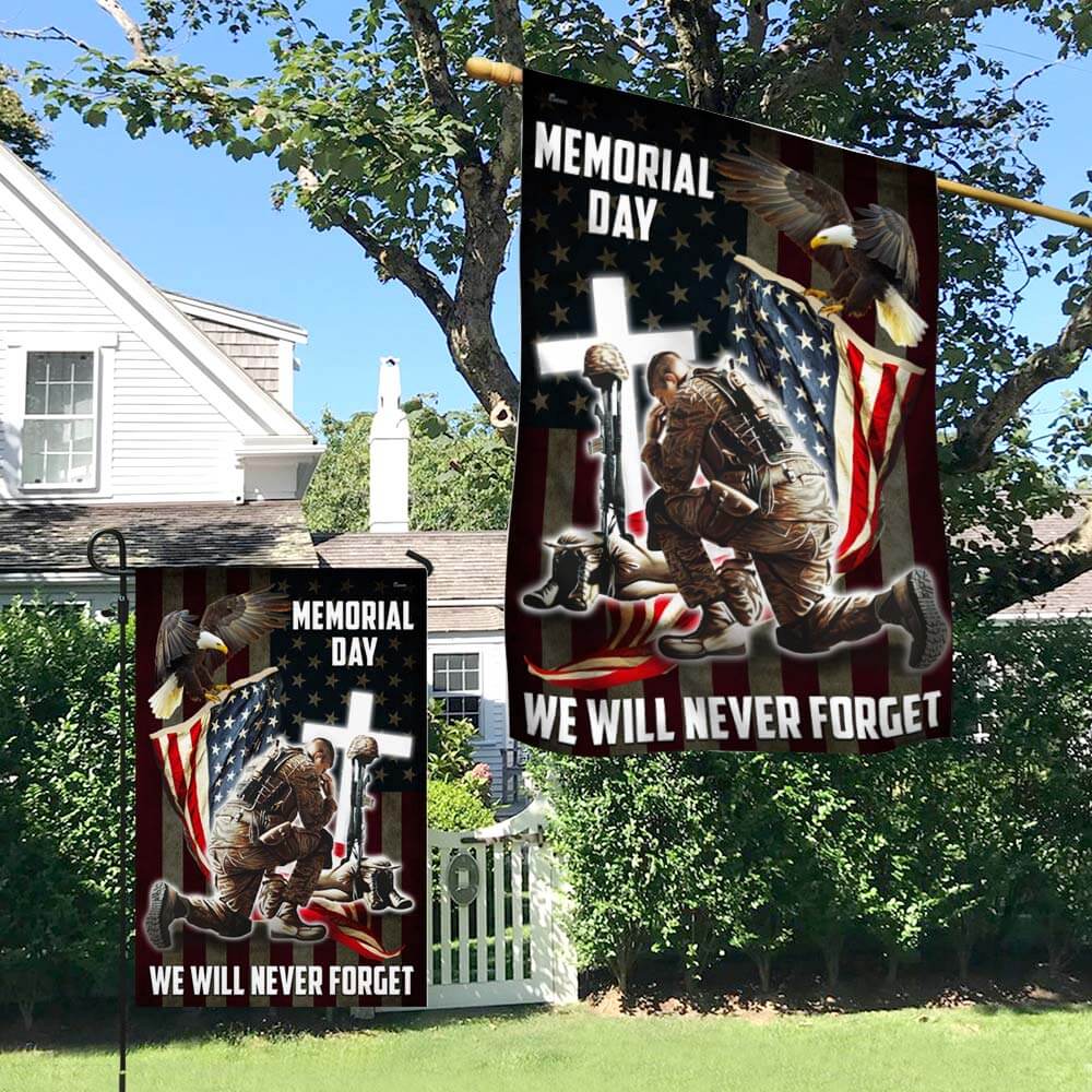 Memorial Day. Remember and Honor Veteran American Eagle Flag TPT776F