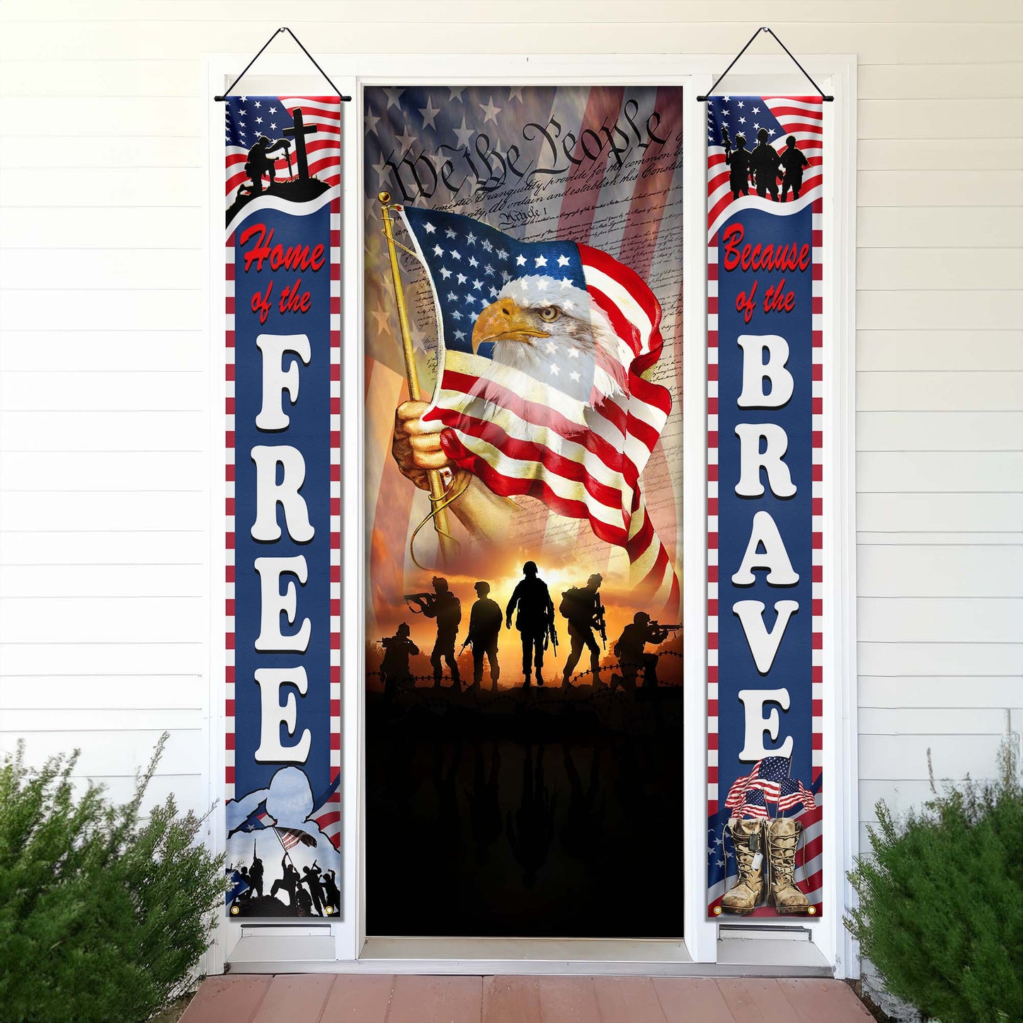 Veterans Day, Home Of The Free Because Of The Brave Door Cover &amp; Banners TPT1279CB