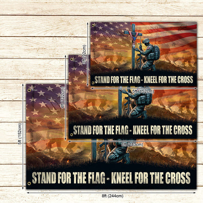 Stand For The Flag Kneel For The Cross Memorial Day Flag Veteran Day Flag PHB25TTH
