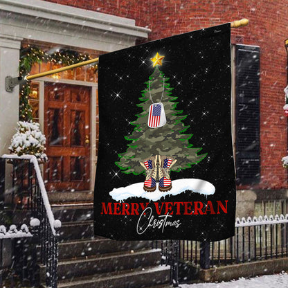 Merry Veteran Christmas Flag TQN664F