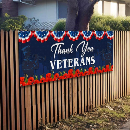 Thank You Veterans Honoring All Who Served Fence Banner TQN2697FB