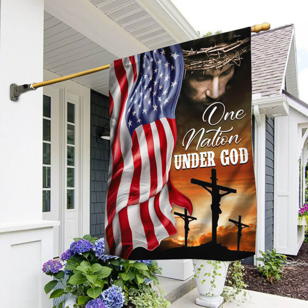 Flagwix American Flag - One Nation Under God, Jesus Christian American Eagle Flag TPT846Fv1