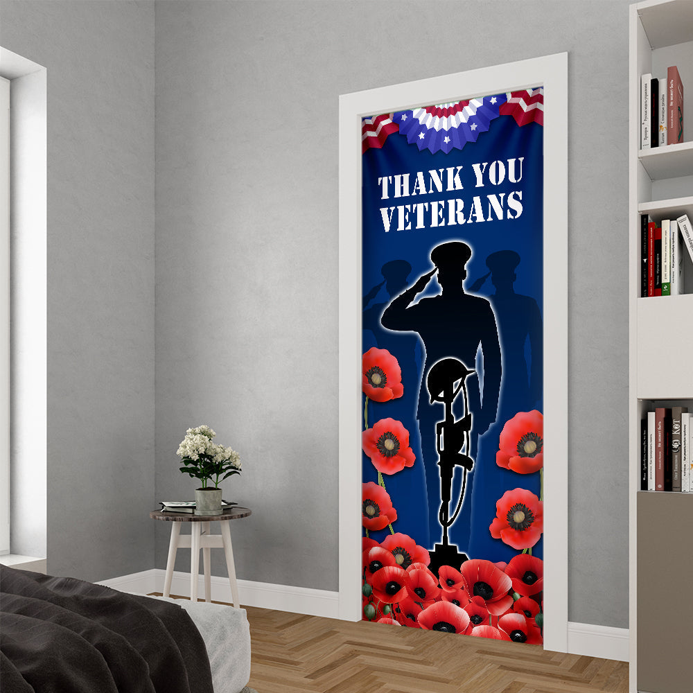 Veterans Day Thank You Veterans For Your Service Door Cover TQN3838D