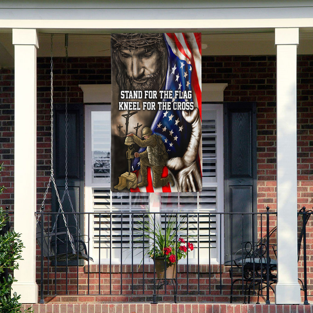 Flagwix American Flag - Stand For The Flag, Veteran Memorial Jesus Christian Flag TPT849F