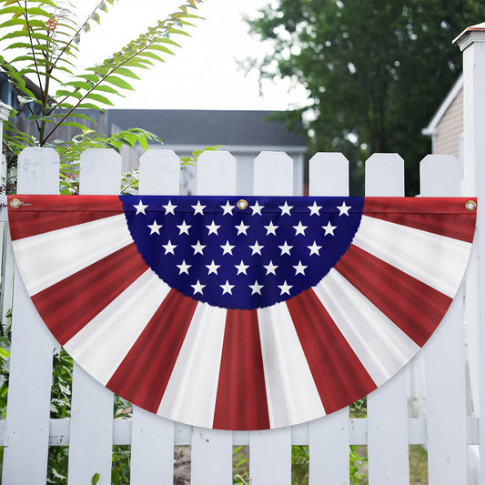 Flagwix American Flag - Patriotic American Non-Pleated Fan Flag MLN3348FL
