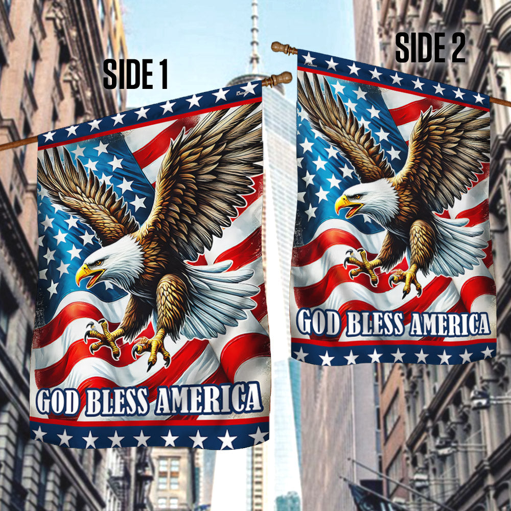 Flagwix American Flag - God Bless America Patriotic Eagle Flag MLN3352F