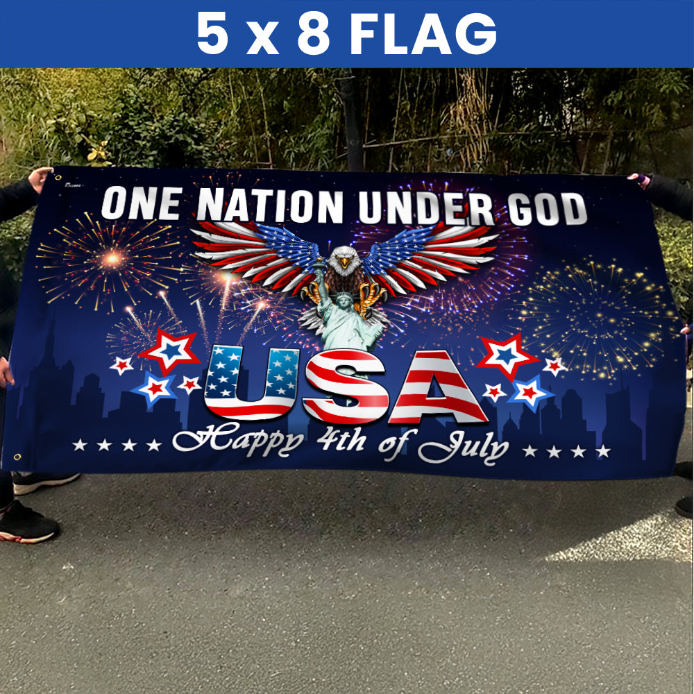 Flagwix American Flag - One Nation Under God 4th of july Patriotic Flag Grommet Flag NNT48NTH