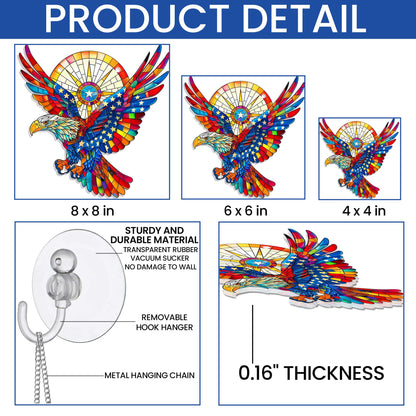 USA Flag American Eagle Suncatcher Acrylic Hanging VTM292ASn