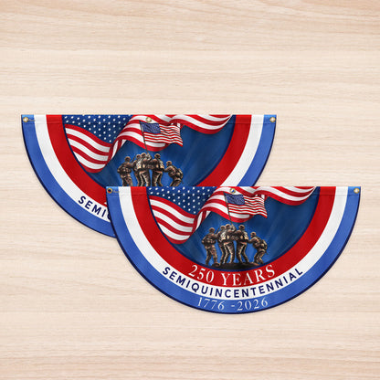 Flagwix American Flag - USA 250th Anniversary Semiquincentennial Non-Pleated Fan Flag