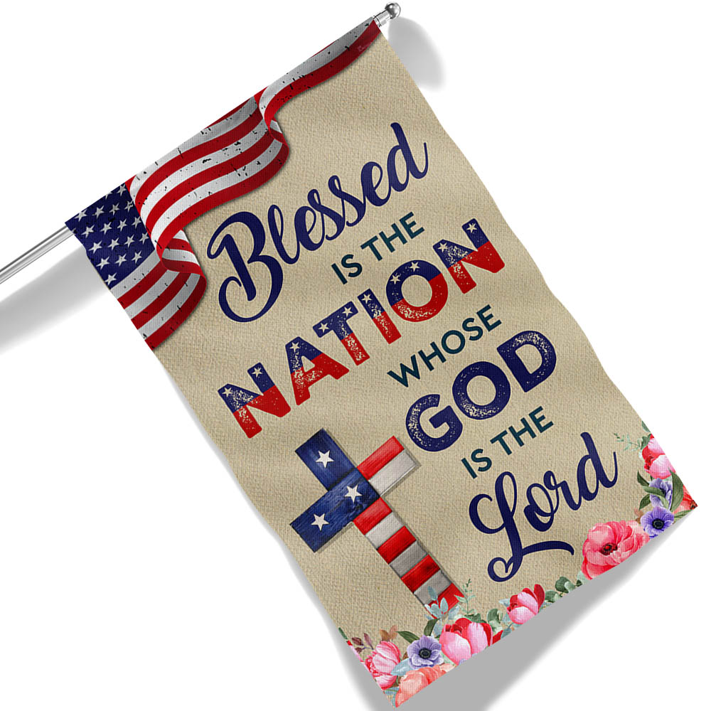 Flagwix American Flag - Blessed Is The Nation Whose  God Is The Lord Patriotic American Flag MLN1376F