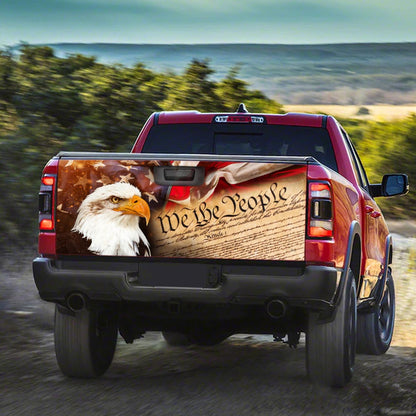 We The People. God Bless America. American Eagle Truck Tailgate Decal Sticker Wrap THH3719TD