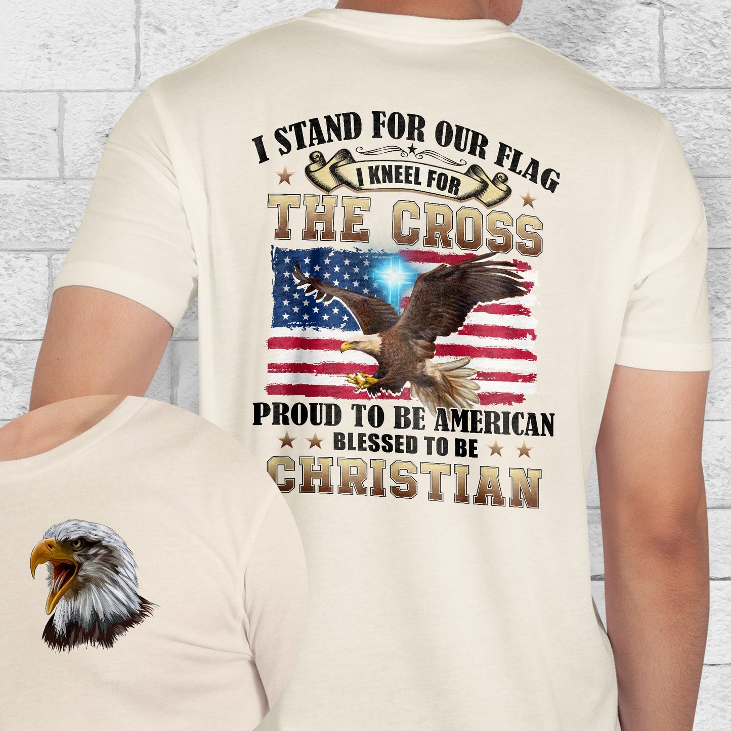 Proud To Be American Blessed To Be Christian Eagle Patriot American T-Shirt MLN3125TS