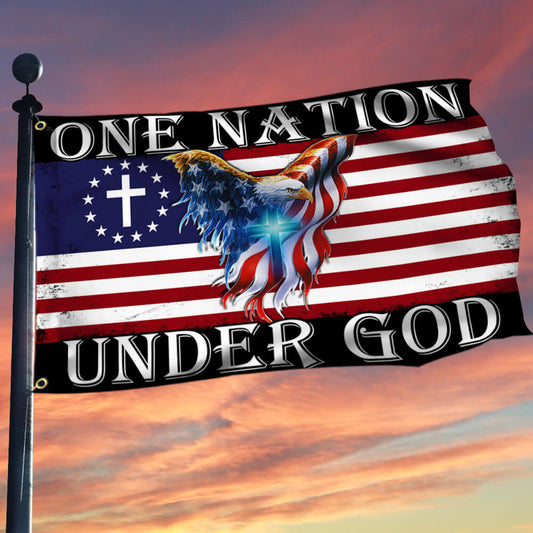 One Nation Under God American Eagle Grommet Flag THB3602GFv1