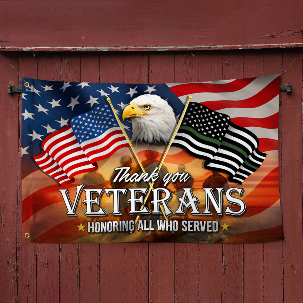 Thank You Veterans, Memorial American Eagle Flag TPT66GFv1