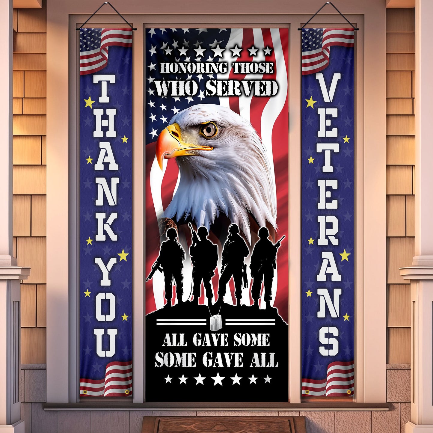Thank You Veterans, Honoring Those Who Served, Veterans Day, American Eagle Door Cover &amp; Banners TPT1266CB