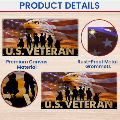 U.S. Veteran Military Fence Banner TQN2655FB