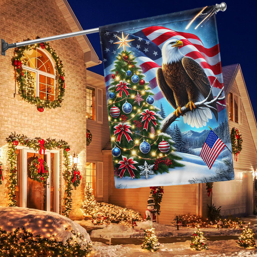 Patriot Eagle Christmas Tree Flag MLN4457F