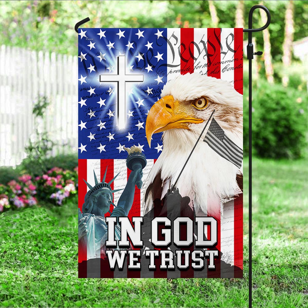 Flagwix American Flag - In God We Trust, We The People, Christian Cross American Eagle Flag TPT107F
