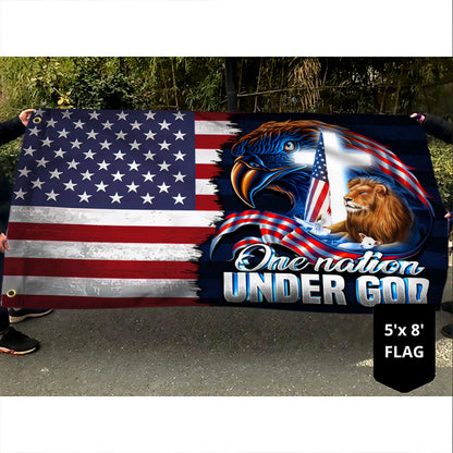 Lion of Judah Lamb of God Flag One Nation Under God Eagle American Grommet Flag MLN328GF