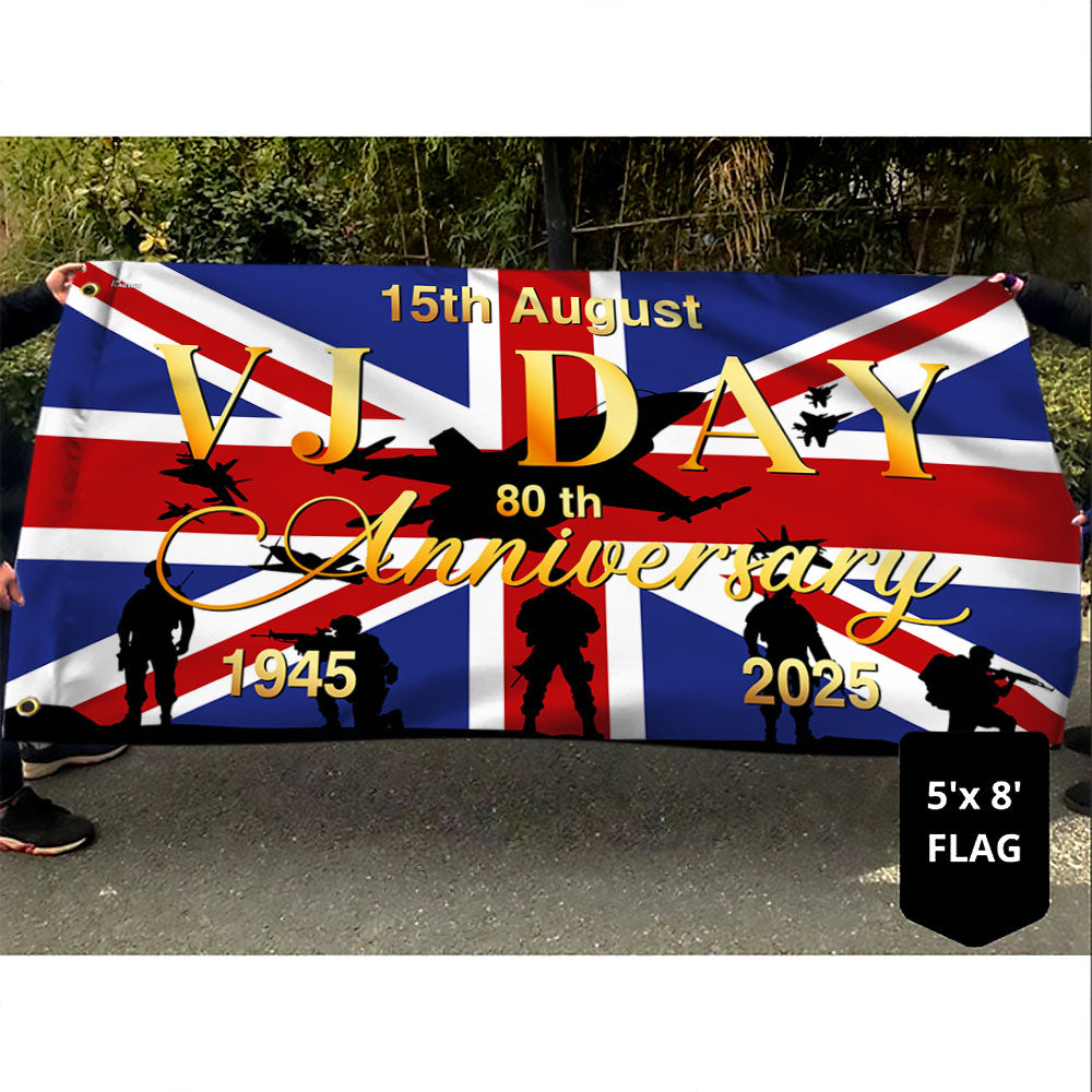 VJ Day 15th August 80th Anniversary Union Jack Grommet Flag MLN5563DNV