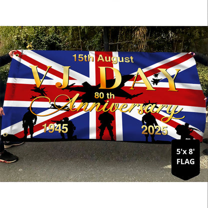 VJ Day 15th August 80th Anniversary Union Jack Grommet Flag MLN5563DNV