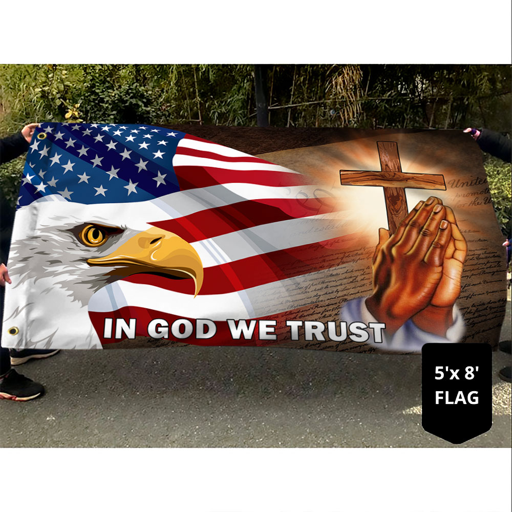 American Eagle In God We Trust Grommet Flag MBH155GF