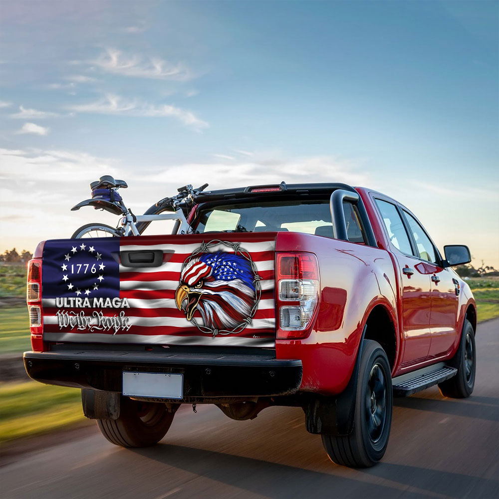 Ultra MAGA We The People Eagle 1776 Tailgate Decal Sticker Wrap TQN145TD