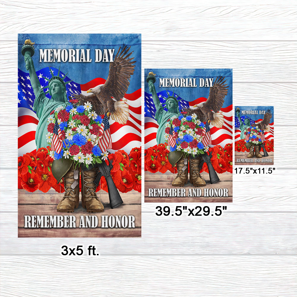 Memorial Day Remember and Honor Veteran Boots Flag MLN1280F