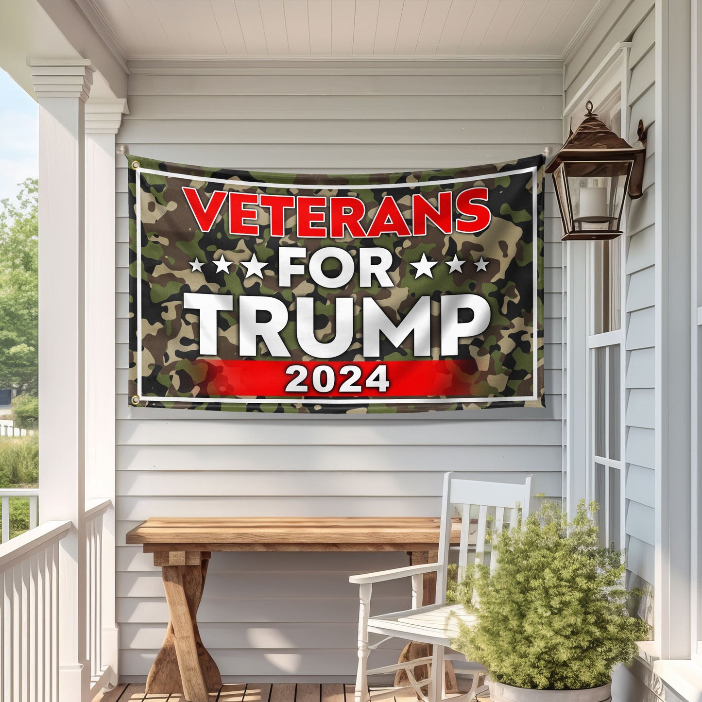 Veterans For Trump 2024 Camo Grommet Flag MLN3822GF