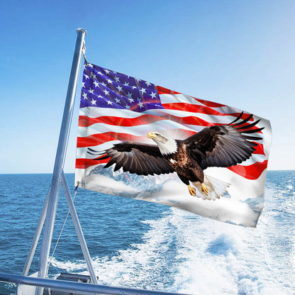 Patriotic Bald Eagle American Grommet Flag TQN1952GF