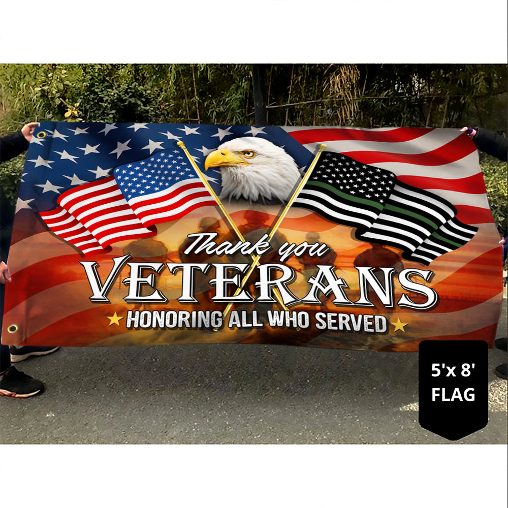 Thank You Veterans, Memorial American Eagle Flag TPT66GFv1