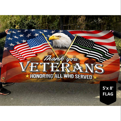 Thank You Veterans, Memorial American Eagle Flag TPT66GFv1
