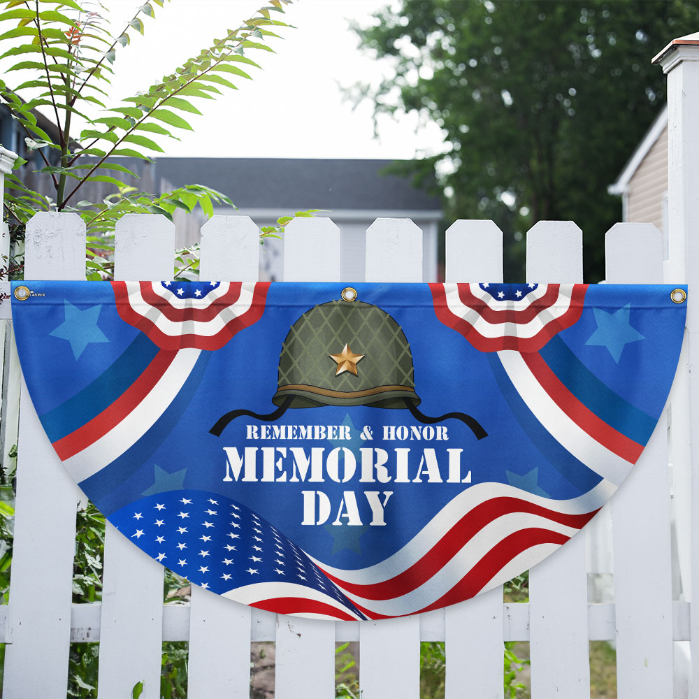 Veteran Memorial Day Non-Pleated Fan Flag MLN2721FL