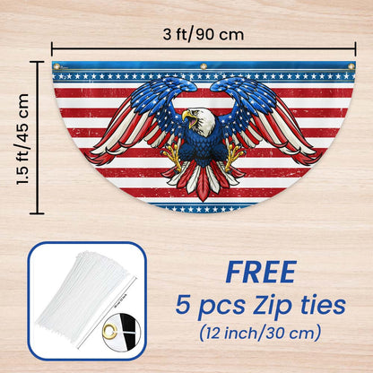 Patriotic Eagle American Non-Pleated Fan Flag MLN3392FL