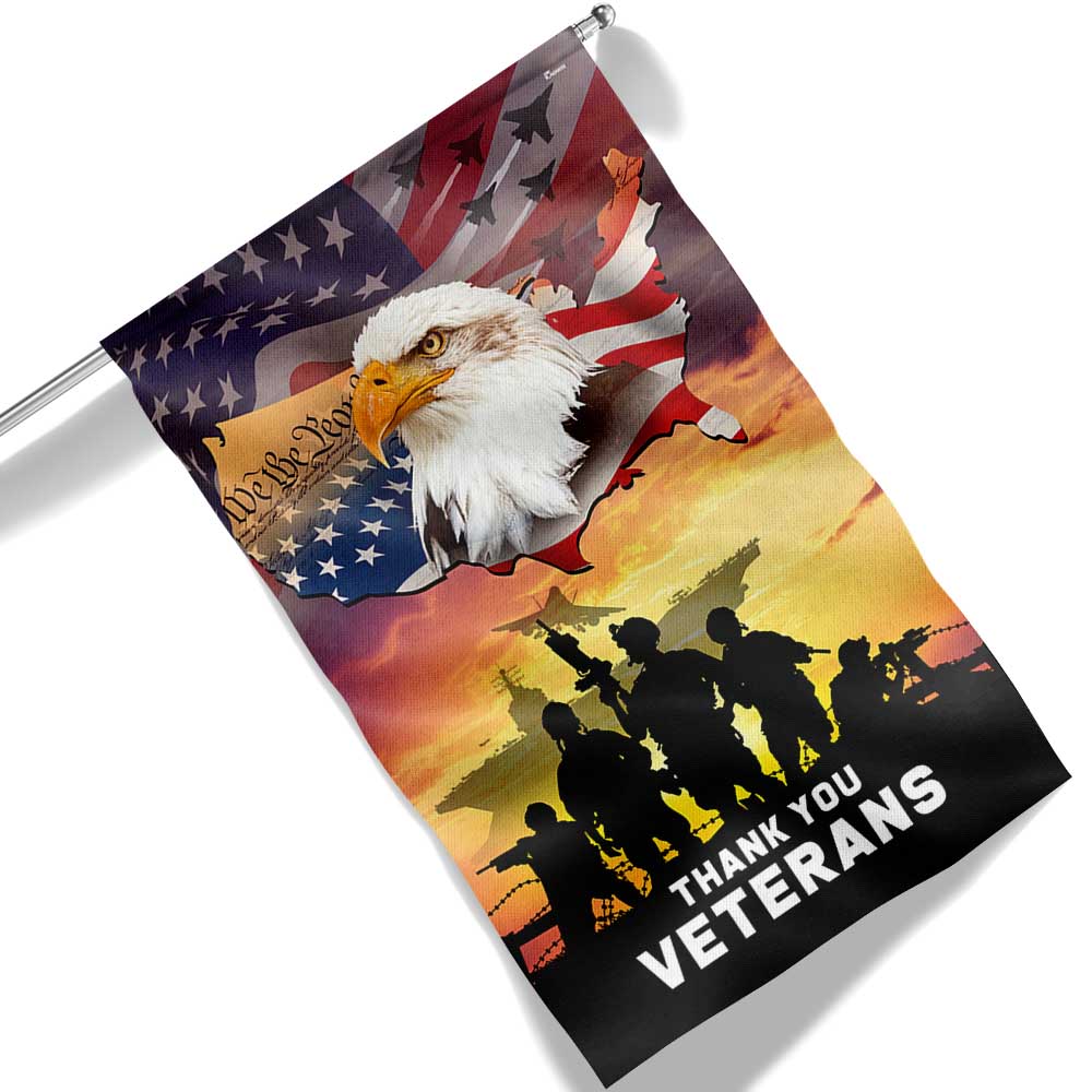 We The People. American Eagle Thank You Veterans Flag TPT1281F