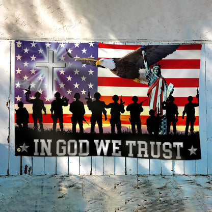 In God We Trust, Christian Cross American Eagle Flag TPT120GFv1