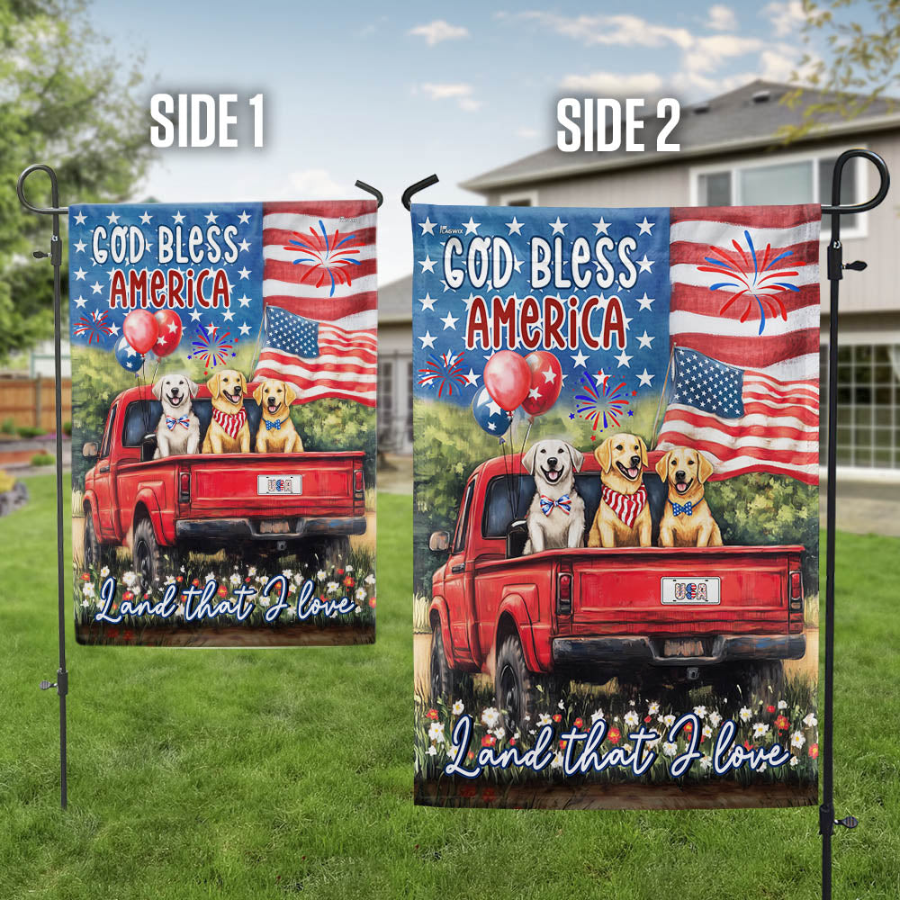 Flagwix American Flag - God Bless America Happy 4th july Independence Day Patriot Dog American Flag NNT72TTH