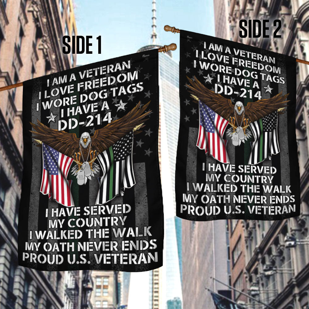 Proud Veteran Flag I Walked The Walk My Oath Never Ends DDH2932Fv2