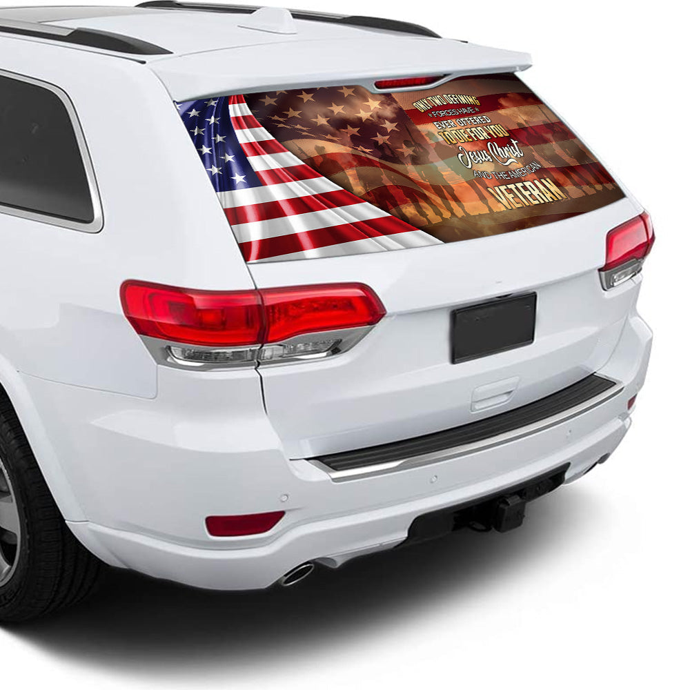 Owe To God And Veteran Rear Window Decal MLH1665CD