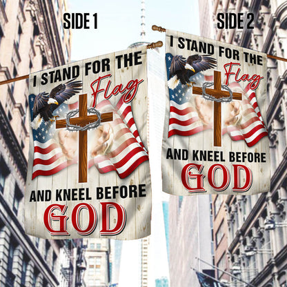 Jesus Christ American Flag I Stand For The Flag and Kneel Before God Flag MLN1231F