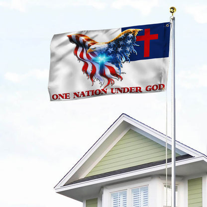 One Nation Under God. Christian American Grommet Flag THB3602GFv12